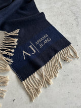 Armani Jeans Reversible Spell Out Knit Scarf (One Size)