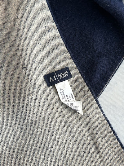 Armani Jeans Reversible Spell Out Knit Scarf (One Size)