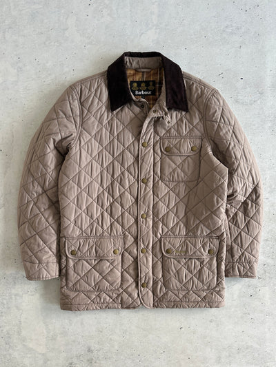 Barbour Ashby Quilted Corduroy Collar Zip Up Jacket (L)