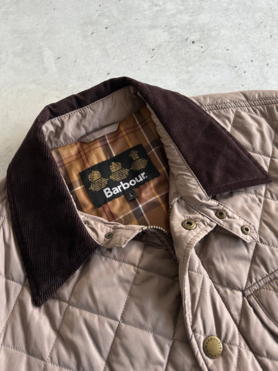 Barbour Ashby Quilted Corduroy Collar Zip Up Jacket (L)