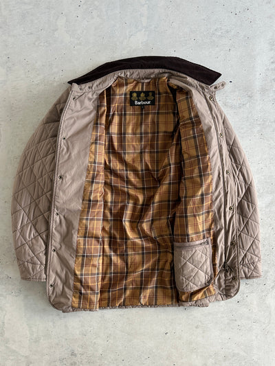 Barbour Ashby Quilted Corduroy Collar Zip Up Jacket (L)