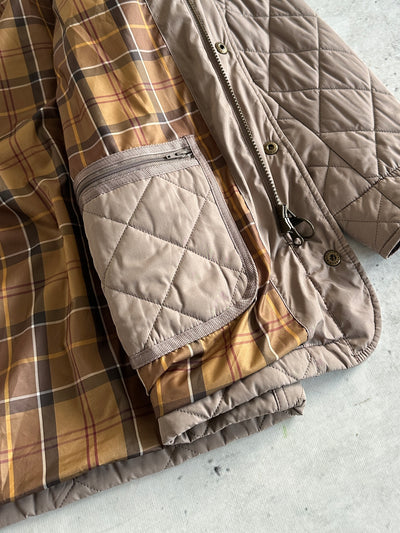 Barbour Ashby Quilted Corduroy Collar Zip Up Jacket (L)