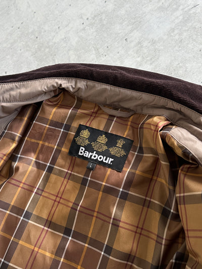 Barbour Ashby Quilted Corduroy Collar Zip Up Jacket (L)
