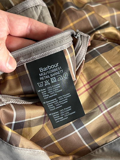 Barbour Ashby Quilted Corduroy Collar Zip Up Jacket (L)