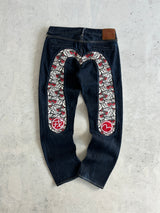 Evisu Gull Wing Kamon Appliqué Denim Jeans (W34 x L34)