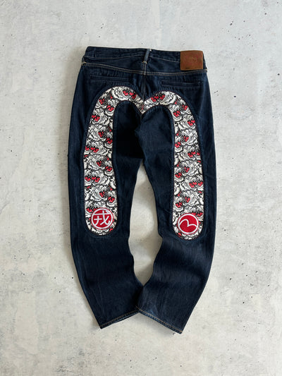 Evisu Gull Wing Kamon Appliqué Denim Jeans (W34 x L34)