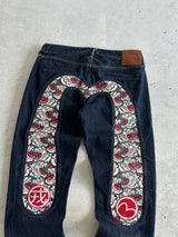 Evisu Gull Wing Kamon Appliqué Denim Jeans (W34 x L34)