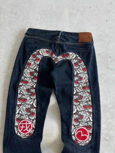 Evisu Gull Wing Kamon Appliqué Denim Jeans (W34 x L34)
