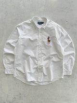 00's Ralph Lauren Big Logo oxford Long Sleeve Shirt (XXL)