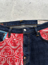 00's Evisu Patchwork selvedge Denim Shorts (W34)