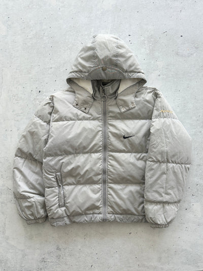 90's Nike Swoosh Zip Up Puffer Jacket (Women's M)