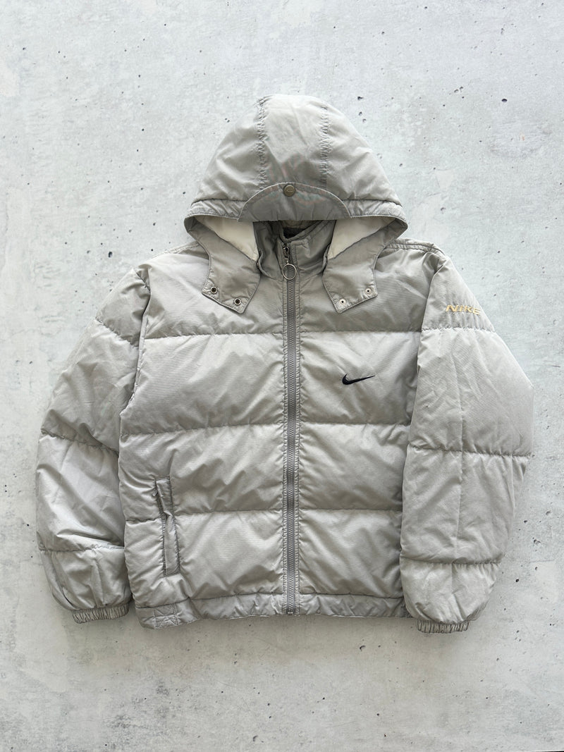90's Nike Swoosh Zip Up Puffer Jacket (Women's M)