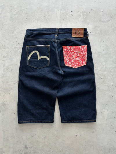 00's Evisu Patchwork selvedge Denim Shorts (W34)