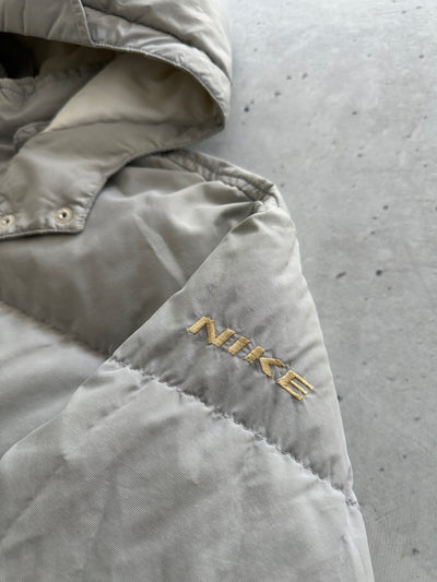 90's Nike Swoosh Zip Up Puffer Jacket (Women's M)