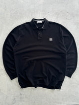 SS/17 Stone Island Patch Logo Long Sleeve Polo Shirt (XXL)