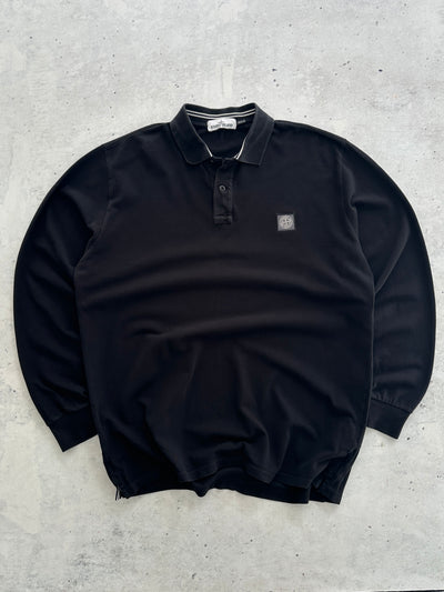SS/17 Stone Island Patch Logo Long Sleeve Polo Shirt (XXL)