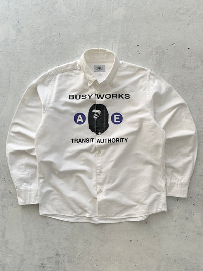 Bape Busy Works heavyweight oxford long sleeve Shirt (XL)