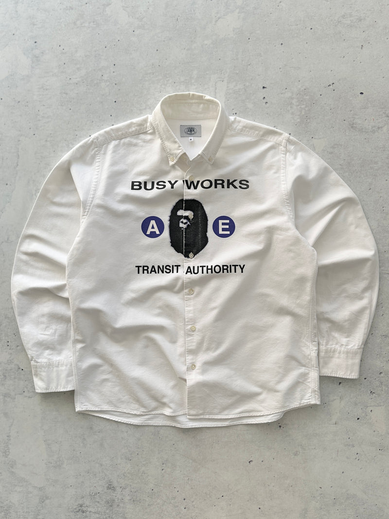 Bape Busy Works heavyweight oxford long sleeve Shirt (XL)