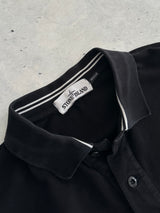SS/17 Stone Island Patch Logo Long Sleeve Polo Shirt (XXL)