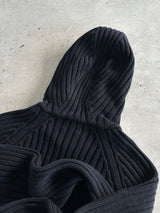 00's Schott NYC Chunky Knit Zip Up Hoodie (L)