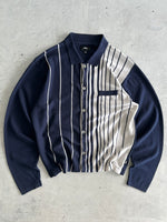 Stussy striped knit Button Up Jumper / Cardigan (S/M)