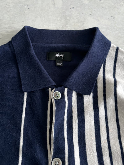 Stussy striped knit Button Up Jumper / Cardigan (S/M)
