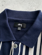 Stussy striped knit Button Up Jumper / Cardigan (S/M)