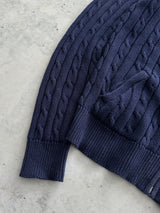 Ralph Lauren Cable Knit Zip Up Jumper (Women's L)