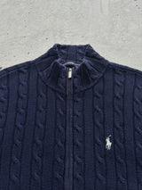 Ralph Lauren Cable Knit Zip Up Jumper (Women's L)