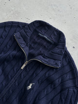 Ralph Lauren Cable Knit Zip Up Jumper (Women's L)
