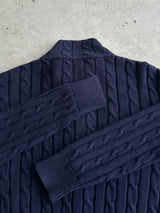 Ralph Lauren Cable Knit Zip Up Jumper (Women's L)