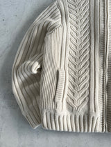 Schott NYC Borg Lined Wool Cable Knit Hooded Jacket (XXL)