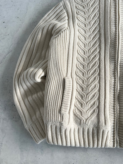 Schott NYC Borg Lined Wool Cable Knit Hooded Jacket (XXL)