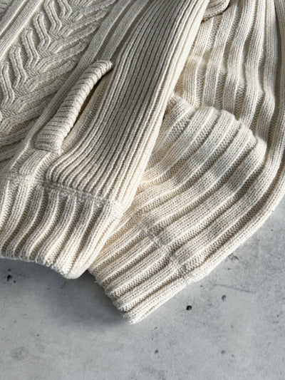 Schott NYC Borg Lined Wool Cable Knit Hooded Jacket (XXL)