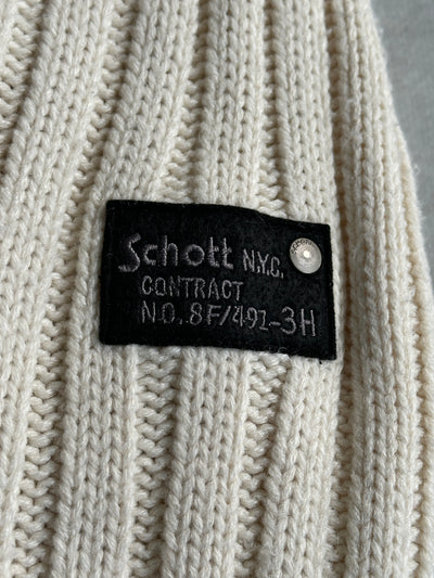 Schott NYC Borg Lined Wool Cable Knit Hooded Jacket (XXL)