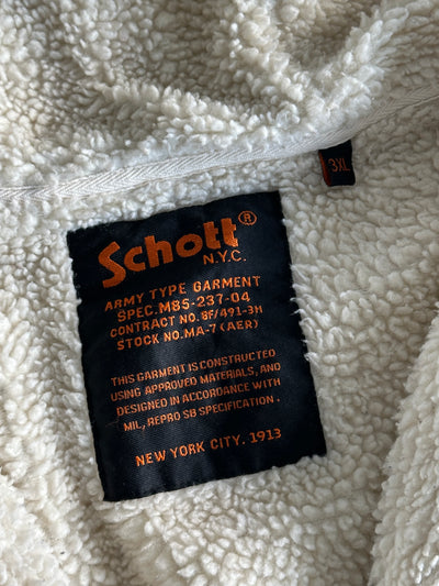 Schott NYC Borg Lined Wool Cable Knit Hooded Jacket (XXL)