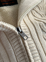 Schott NYC Borg Lined Wool Cable Knit Hooded Jacket (XXL)