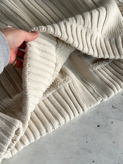 Schott NYC Borg Lined Wool Cable Knit Hooded Jacket (XXL)