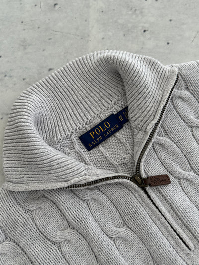 Ralph Lauren 1/4 Zip Cable Knit Jumper (XS)