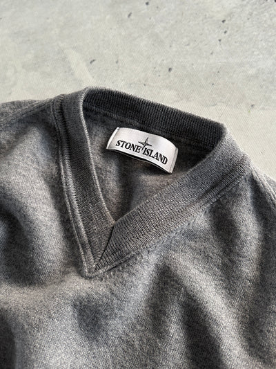 AW/18 Stone Island V Neck Wool Knit Jumper (S)