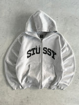 Stussy Spell Out Heavyweight Zip Up Hoodie (L)