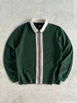 Stussy Full Zip Long Sleeve Polo Shirt (M)