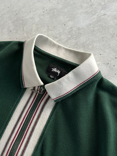 Stussy Full Zip Long Sleeve Polo Shirt (M)