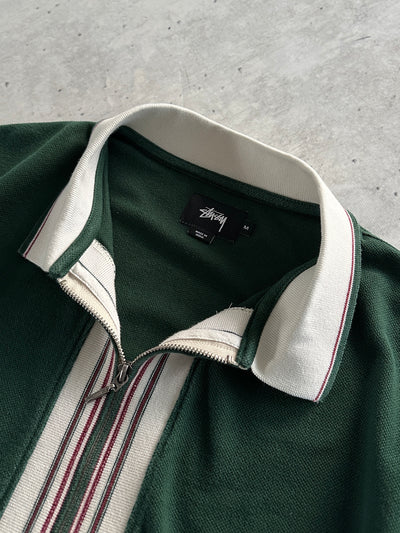 Stussy Full Zip Long Sleeve Polo Shirt (M)