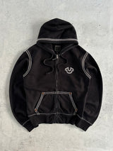 True Religion Contrast Stitch Heavyweight Zip Up Hoodie (M)
