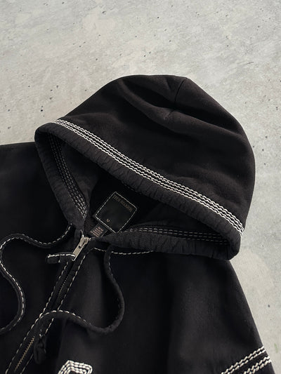 True Religion Contrast Stitch Heavyweight Zip Up Hoodie (M)
