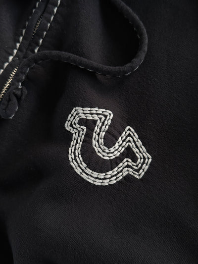 True Religion Contrast Stitch Heavyweight Zip Up Hoodie (M)