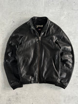 Schott NYC Zip Up Leather Bomber Jacket (S)
