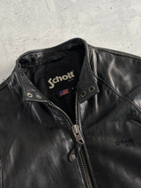 Schott NYC Zip Up Leather Bomber Jacket (S)