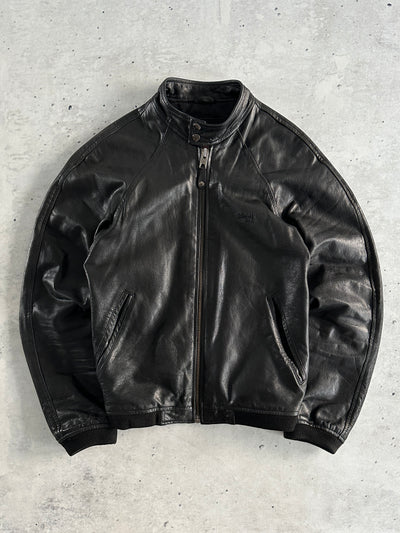 Schott NYC Zip Up Leather Bomber Jacket (S)